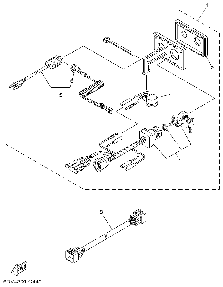 Yamaha F300DET, FL300DET OPTIONAL PARTS 7 parts diagram
